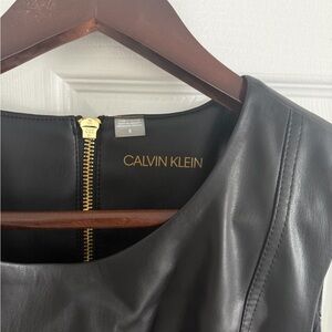 BNWT Calvin Klein Black Dress Faux leather size 8